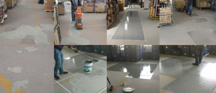 廠房車(chē)間叉車(chē)過(guò)道現(xiàn)場(chǎng)修補(bǔ)維護(hù)案例效果